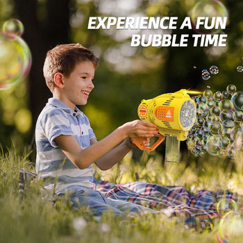 Cross-Border Internet Celebrity Handheld Gatling Bubble Machine Automatic Water Supply Porous Bubble Gun 57 Hole Bubble Toy Wholesale