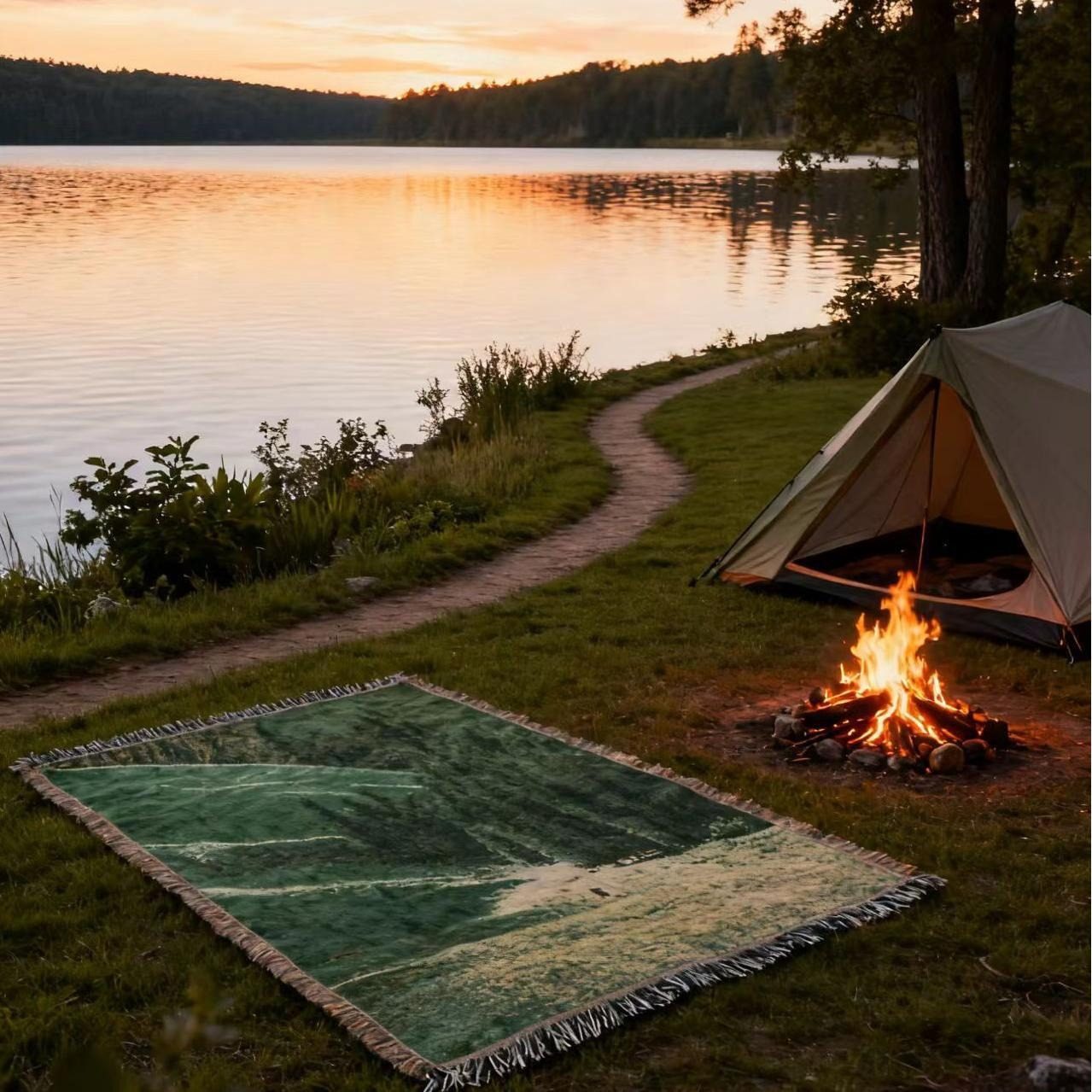 Customized Cross-Border Hot-Selling Line Blanket/Room Tapestry Wall Blanket Camping Blanket Optional Size with Interchangeable Label