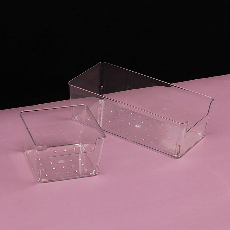 Office Desktop Storage Box Transparent PET Jewelry Box Cosmetic Finishing Basket Small Storage Basket Drawer Classification Box