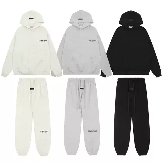 Long-Term Supply of Fog Hooded Sweatshirts for Men, Fleece-Lined, Double-Stitched, American-Style Trendy Brand, Essentials, Loose Fit, Couple's Hoodies