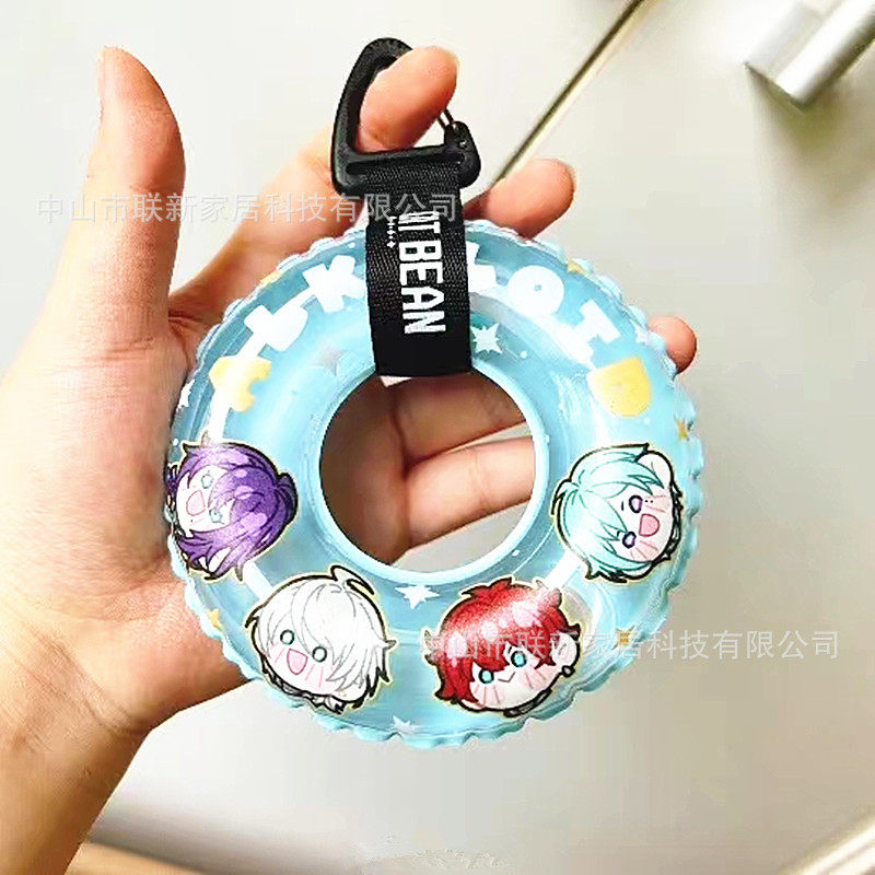 ห่วงยางว่ายน้ำพองลม PVC แบบสั่งทำ พวงกุญแจของเล่นพองลม จี้รูปโดนัท จี้พองลม PVC จี้ห่วงยางว่ายน้ำ