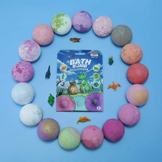 Amazon Children's Dinosaur Bath Salt Blind Box Paper Bag Essential Oil Dinosaur Egg Explosive Salt Blind Box Random Bath Salt Ball