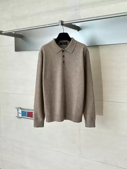 Correct Version of 25Fw New Loro Pian* Autumn and Winter Old Money Style Three-Button Wool Blend Polo Collar Knitted Sweater