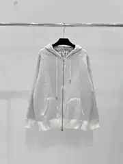 High-End Version 26 Autumn and Winter New Knit Zip-Up Hoodie, Reversible, Loose Fit, Jacquard Letter Design, High-Quality, Unisex