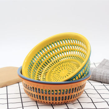 Kitchen vegetable washing basket draining basin plastic fruit washing basin sink storage basket tableware Taobao vegetable basin basket