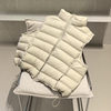 Autumn and Winter New Women's Ribbed Stand Collar Drawstring Vest Lightweight White Duck down Sleeveless Turtle Neck Warm Jacket Vest