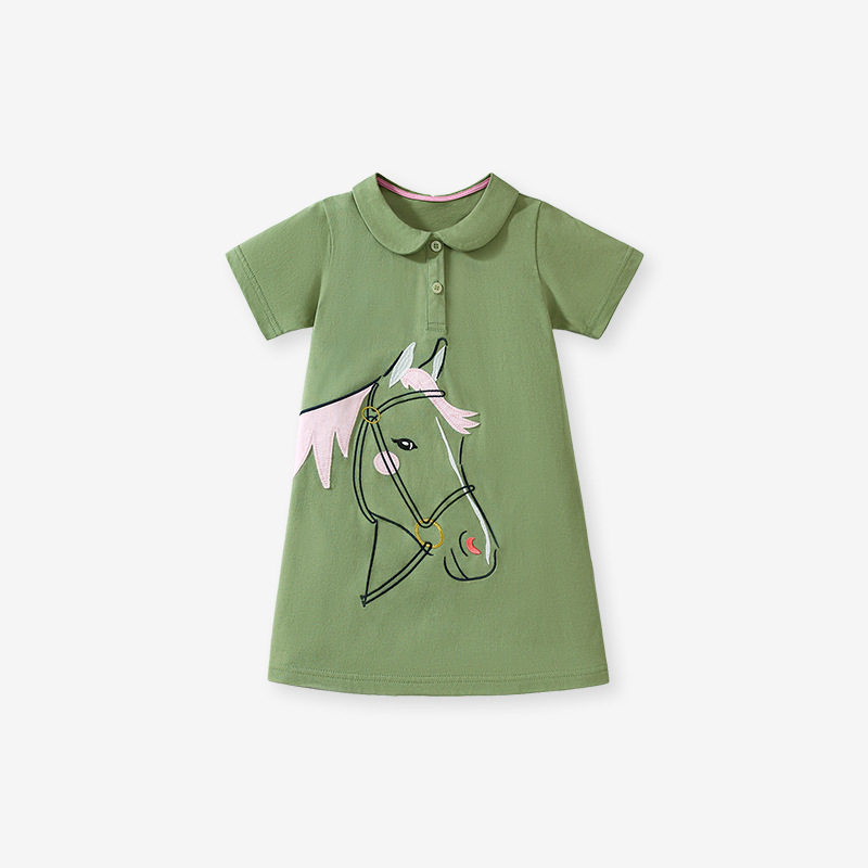 Girls' Short-Sleeve Dress Wholesale from Factory, Summer Kids' Dress