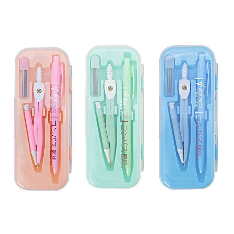 Student professional metal compasses 7-piece multifunctional measuring drawing ruler eraser suit geometric drawing tool