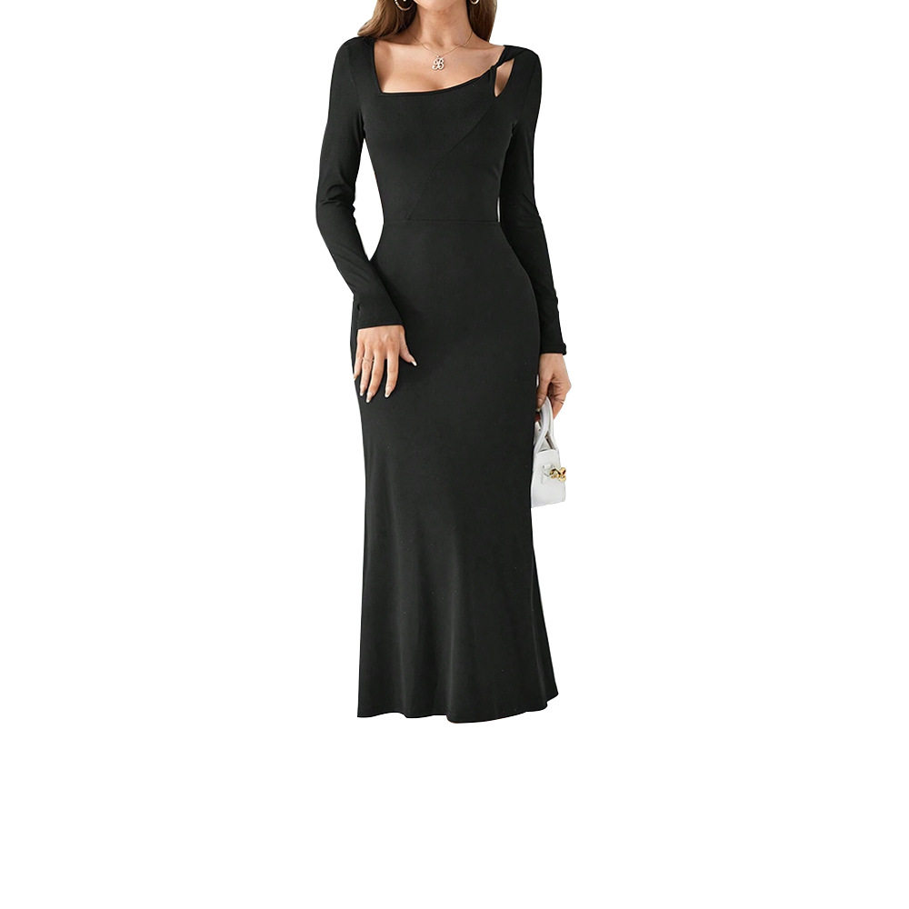 Sexy Bodycon Long Dress Hollow Back Design Slim Fit Elegant Style Perfect for Parties and Night Out Wholesale