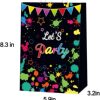 LET'S Theme Luminous Paper Bag Cross-border E-commerce Amazon Birthday Party Fluorescent Kraft Paper Bag Candy Bag