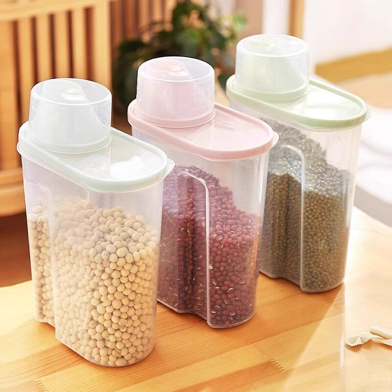 Kitchen Grain Storage Box Large Capacity Transparent Sealed Storage Tank Rice Insect-proof Moisture-proof Multifunctional Rice Bucket