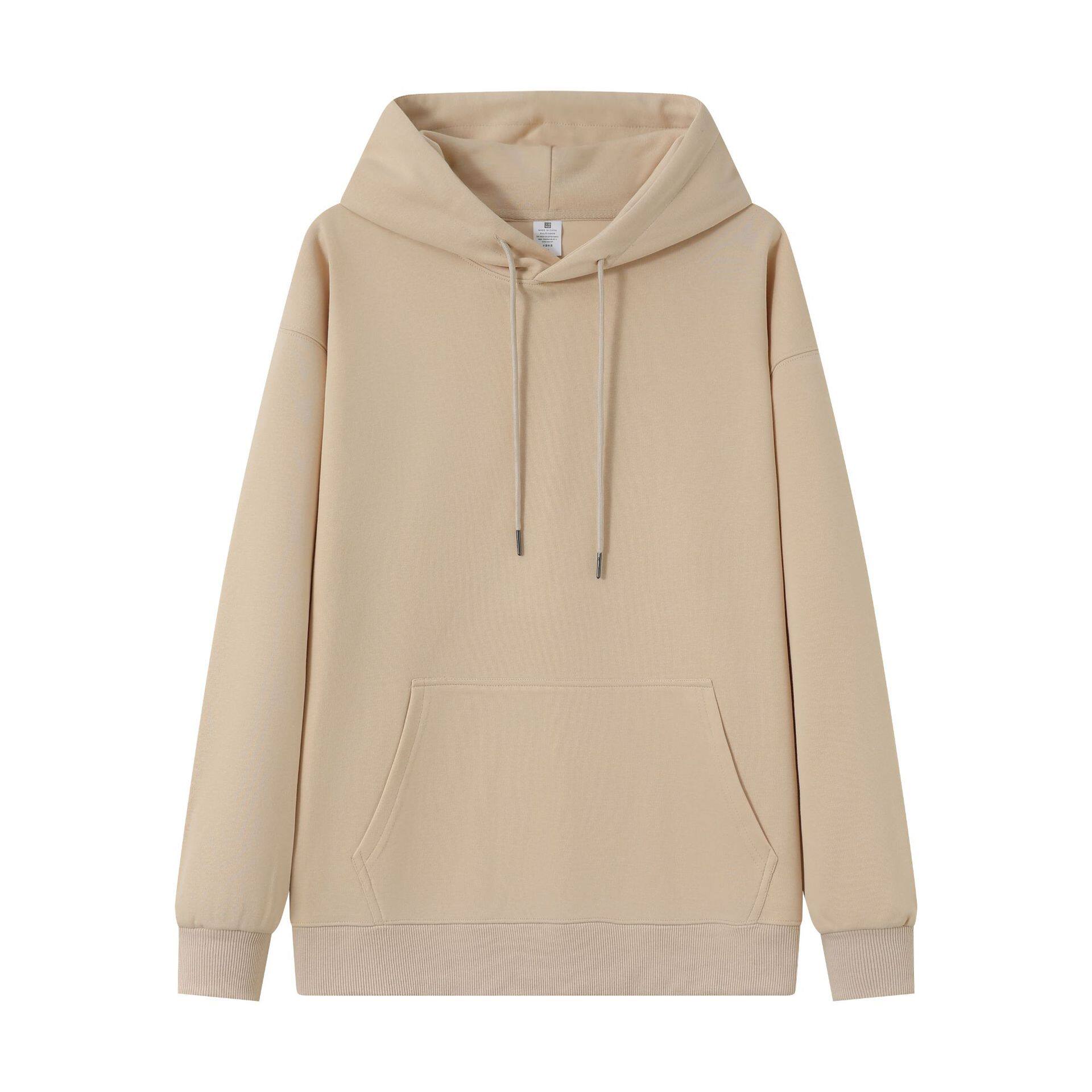 秋冬300g重磅连帽卫衣华棉纯色双层帽加绒潮牌休闲宽松卫衣上衣女