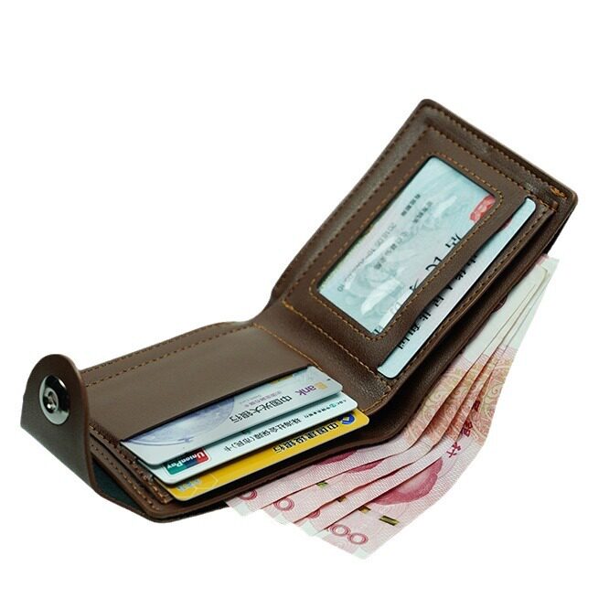 New Magnetic Buckle Business Young Men's Casual Wallet Coin Wallet Large Batch Ready Stock High Cost Performance Can Be Wholesale