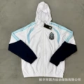 Argentinian white windbreaker with hood