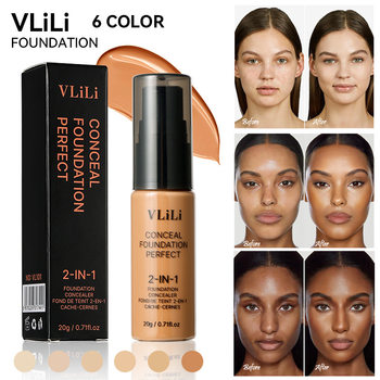 Cross-Border 6-Color Liquid Foundation, Concealer, Acne Marks, Dark Circles, Long-Lasting Waterproof Liquid Foundation Makeup