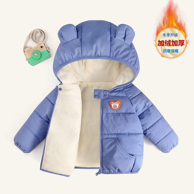 Children's Down Cotton Jacket with LED Lights, New Winter Thickened Coat, Boys & Girls Fleece-Lined Warm Jacket