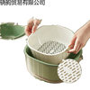 New Double-Layer Vegetable Washing and Draining Basket Living Room Plastic Fruit and Vegetable Thickened Water Filter Vegetable Basket Basin Home Kitchen