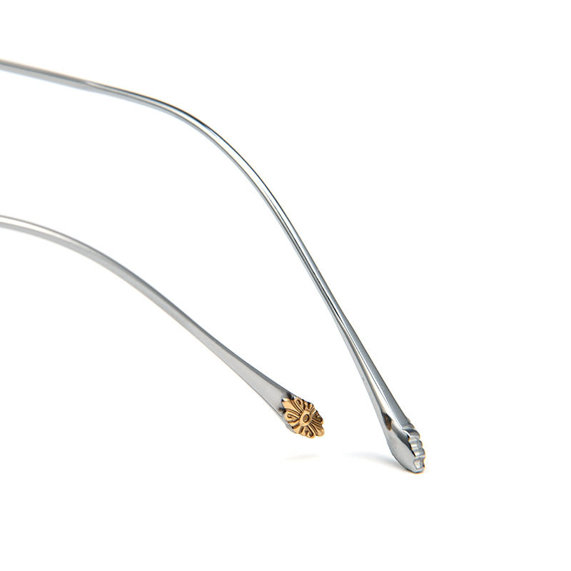 Baishifen 1910Ti Retro Pure Titanium Rimless Glasses Frame Anti-Blue Light Can Be Equipped with Prescription Myopia Glasses Men's Frames