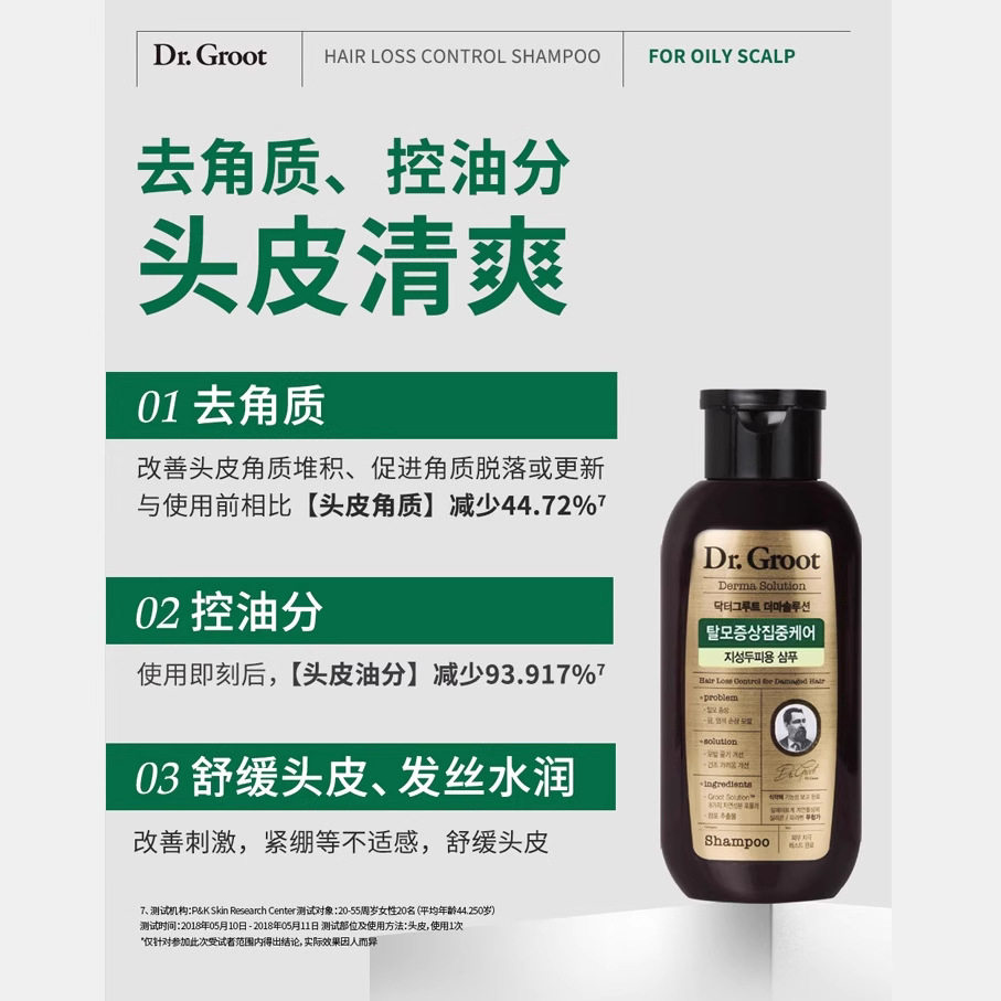 Korean Imported Clotte Anti-Dandruff Oil-Control Shampoo, Refreshing, Firming, and Volumizing 200ml Shampoo for Men