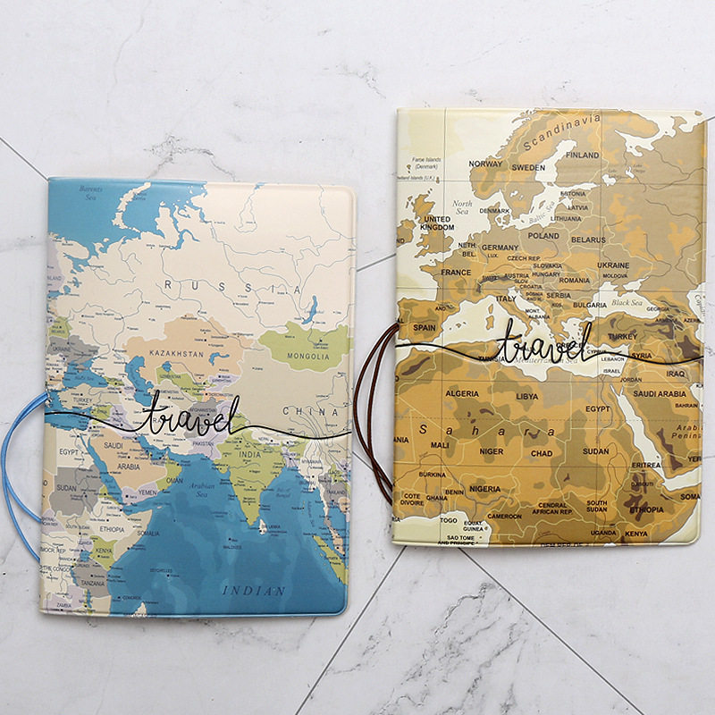 Travel Document Cover Map Stereo Passport Cover Passport Holder Passport Protective Cover Ticket Passport Bag