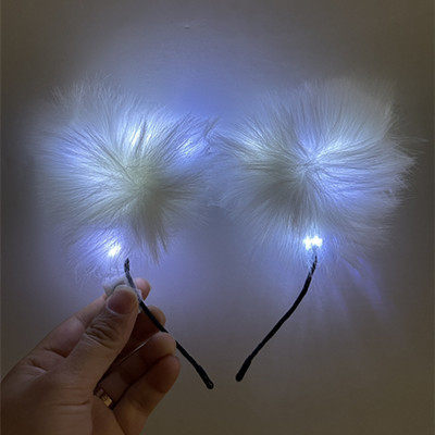 发光发箍头饰狐狸毛猫耳朵头箍春节地摊夜市摆摊小商品玩具批发