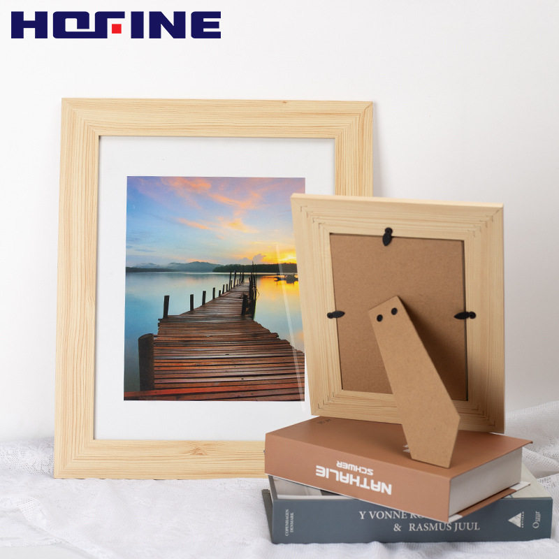 Mdf Covered Wood Veneer Wood Color Simple Wooden Photo Frame Table Wholesale Creative Framed Photo Wall Hanging Picture Frame Thin Frame