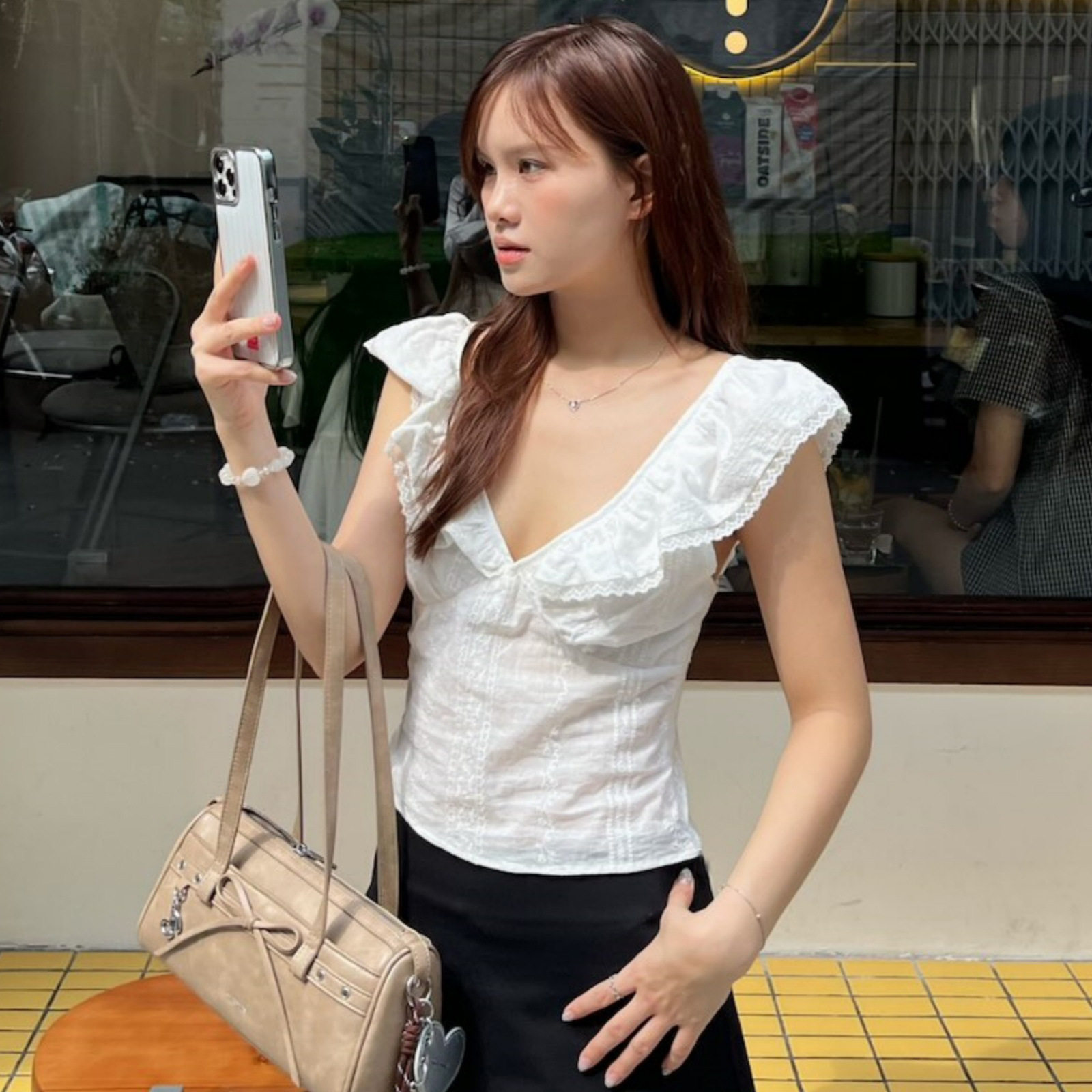 Womens Short Sleeve V Neck Ruffled T Shirt Sweet French Style Fitted Waist Summer Fashion Wholesale Available
