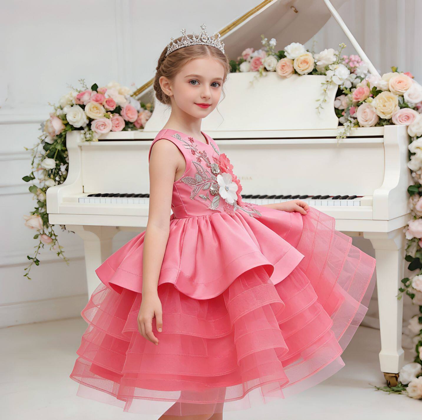 children's wedding dress girls princess skirt multi-layer mesh tutu skirt performance clothing