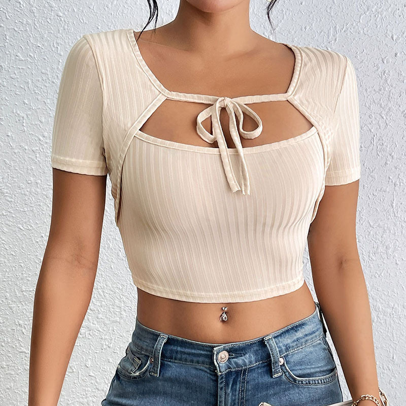 Summer Vintage Style Two Piece Set Sexy Square Neck Top Lightweight Solid Color Casual Wear Wholesale Available