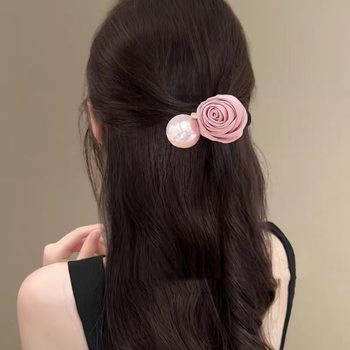 2025 Forest Fairy Hair Tie Flower Bun Pink Hair Accessory Light Luxury Girl Rose Hair Clip