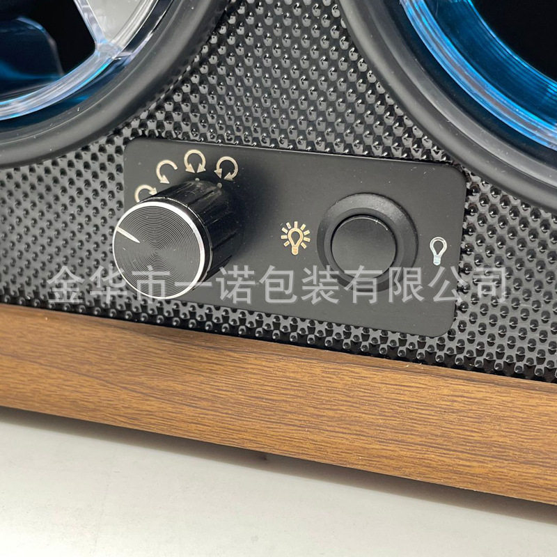 in stock black walnut wooden 5-gear double-gauge mechanical watch automatic watch shaker electric winding watch box for home use