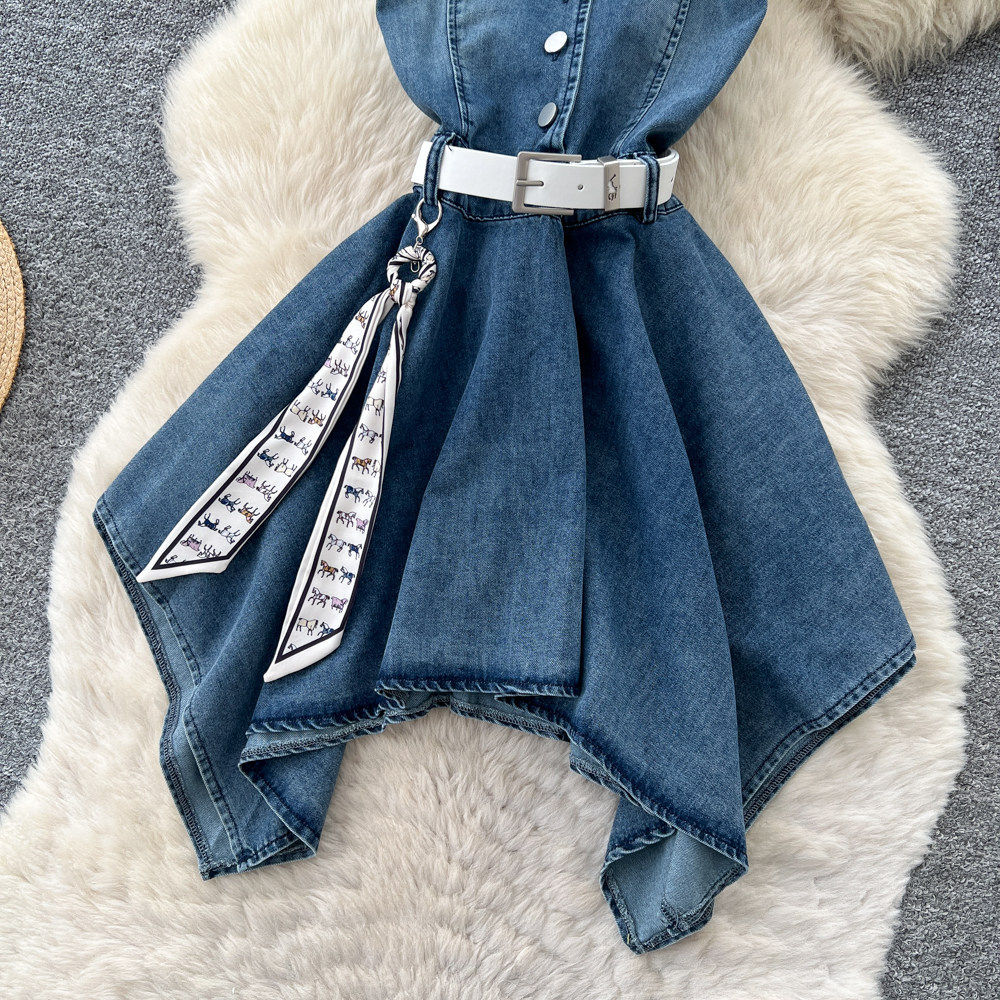 French Vacation Style Sleeveless Halter Dress Slim Fit Ruffled Layers Lightweight Fabric Summer Casual Wear