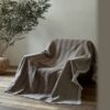 Retro Wabi-Sabi Style Cotton and Linen Strong Shrink Yarn-Dyed Jacquard Blanket Multi-Functional Nap Blanket Tassel Bed Sheet Cross-Border Foreign Trade Blanket