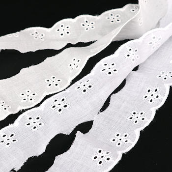 in stock supply cotton embroidery lace diy five hole bar code lace curtain accessories clothing decoration accessories lace