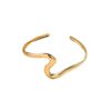 European and American Cross-Border Wholesale Geometric Wave Open Bracelet Alloy Glossy Personalized Style Niche Irregular Fashion Armband