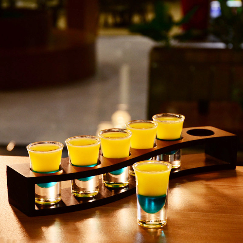 Cup Holder Wooden Bullet Cup Liquor Cup Swallow Cup b52 Cocktail Spirits Cup One-Piece Cup Set ktv Wine Cup Holder