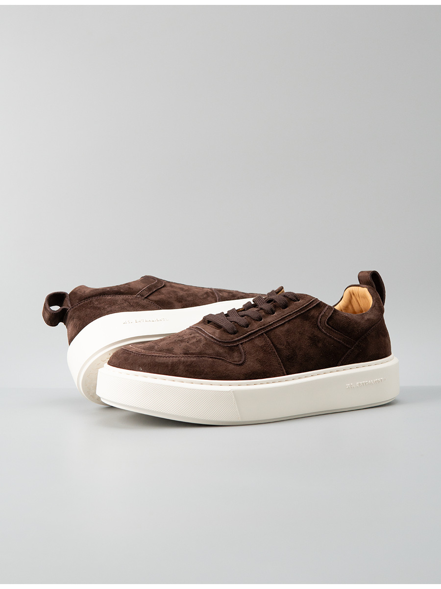 Giày sneaker nam da lộn cao cấp phong cách old money, đế dày giảm chấn — Màu be, Màu cà phê