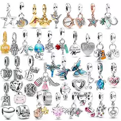 H2025 New Model Panjia Sparkling Star and Moon Shaped Medal Pendant Blue Butterfly Jewelry in Stock Wholesale