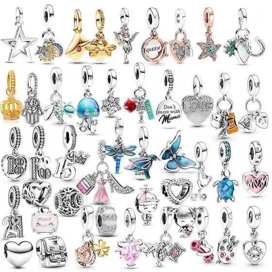H2025 New Model Panjia Sparkling Star and Moon Shaped Medal Pendant Blue Butterfly Jewelry in Stock Wholesale