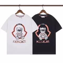 Cross-Border Cl New 2026 Short-Sleeve Moncler Unisex Letter Print Casual Loose Round Neck Versatile Summer T-Shirt Short-Sleeve