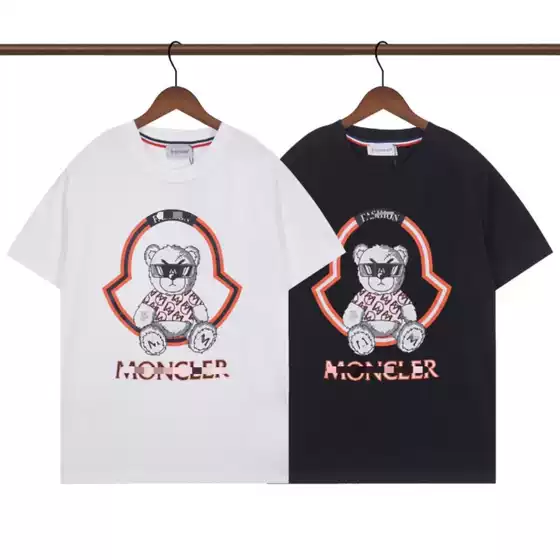 Cross-Border Cl New 2026 Short-Sleeve Moncler Unisex Letter Print Casual Loose Round Neck Versatile Summer T-Shirt Short-Sleeve