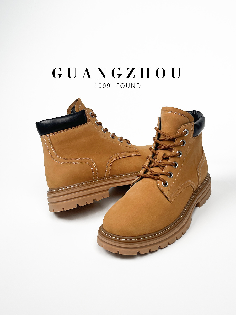 Giày boot nam da thật cao cấp kiểu Martin — nâu sẫm