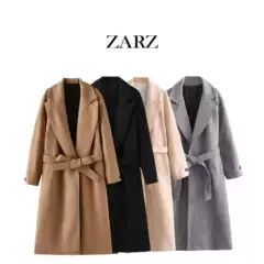 ZARZ Self-Made Women's Classic Fashion Belted Wool Coat 2052142