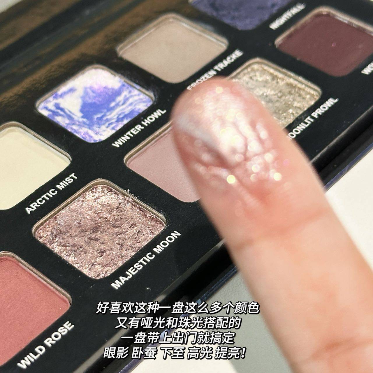 Twelve-Color Wolf Moonlight Series Snow Moon Palette Eye Shadow Highlighter Silkworm Brightening Pearlescent Flash Matte Comprehensive Contouring Powder Palette