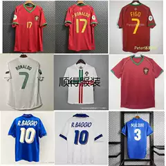Retro Jerseys Classic Football Uniforms Portugal Italy C. Ronaldo Figo Baggio Totti Maldini Jerseys