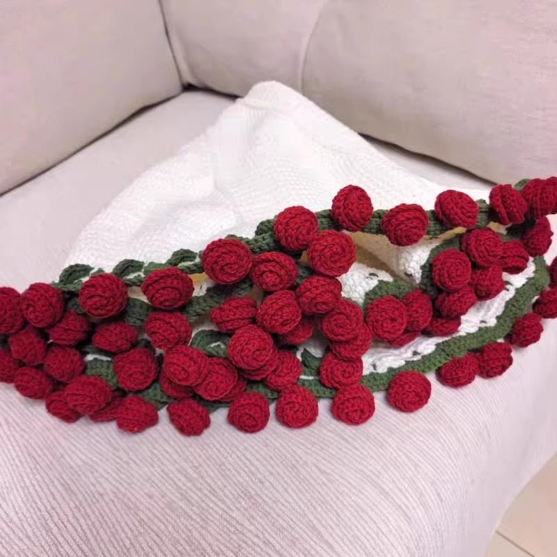 Finished Product: Woolen Knitted Handmade Crochet Flower Blanket, Summer Throw Blanket, Finished Product, Free Shipping, Wholesale Delivery