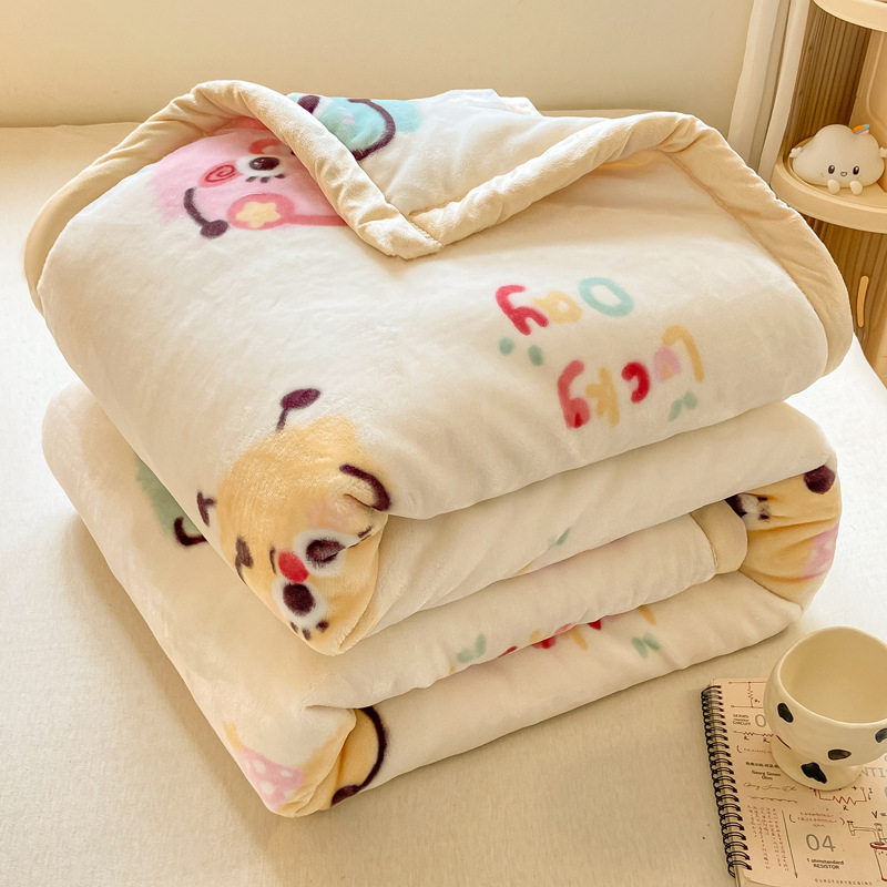 Raschel Blanket Double-Layer Thickeneded Blanket Winter Velvet Blanket Quilt Student Ultra-Thick Warm Flannel Nap Blanket