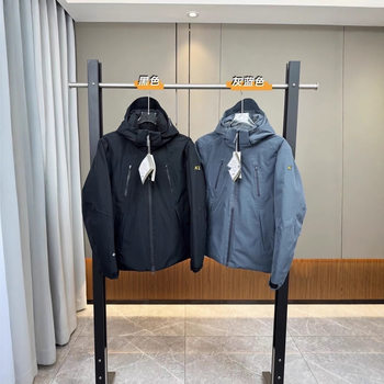 Kjia 25 New Winter Outdoor Sports and Leisure Windproof and Warm Goose down Men's Hooded down Jacket Two-Color Jacket