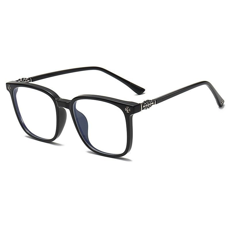 2023 presbyopic myopia same style women's glasses frame men's plain square frame big face can be equipped with degree lens glasses frame