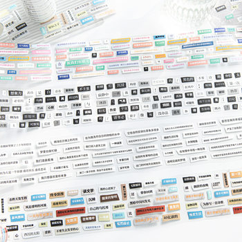 Mo Mo Mo text die-cutting waste removal tape collage into poetry series artistic romantic poetry phrase gu KA Journal stickers